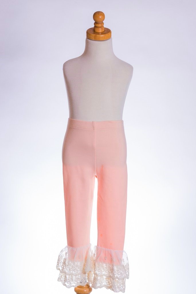 Peach Gypsy Lace Leggings